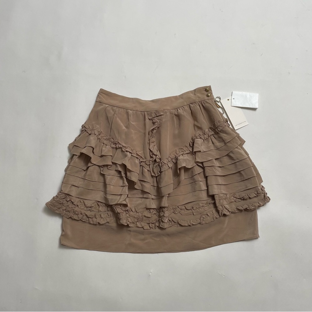 NWT ANTHRO LEIFSDOTTIR layered silk mini skirt
